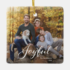 Moderne fröhliche Schrift Familienfoto Keramikornament