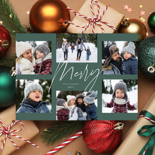 Moderne fröhliche Schriftart Sage 6 Foto Weihnacht Feiertagskarte