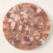 Moderne, fröhliche Stickerei mit Orangenschmetterl Getränkeuntersetzer (Vorne)