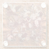 Moderne, fröhliche Stickerei mit Orangenschmetterl Glasuntersetzer (Rückseite)