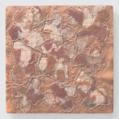 Moderne, fröhliche Stickerei mit Orangenschmetterl Steinuntersetzer (Vorderseite)