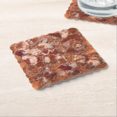 Moderne, fröhliche Stickerei mit Orangenschmetterl Untersetzer (angewinkelt)