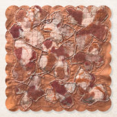 Moderne, fröhliche Stickerei mit Orangenschmetterl Untersetzer (Vorderseite)