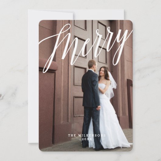 Moderne fröhliche u. verheiratete feiertagskarte (Vorderseite)