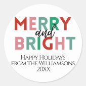 Moderne, fröhliche und farbenfrohe Briefe aus Runder Aufkleber (Vorderseite)