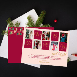 Moderne, fröhliche und helle Foto Blöcke Feiertagskarte