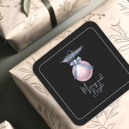 Moderne, fröhliche und helle Ornament Weihnachtspa Quadratischer Aufkleber