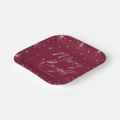 Moderne, fröhliche und helle Script Burgundy Holid Pappteller (Gewinkelt)