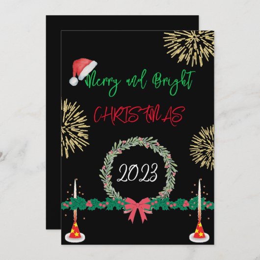 Moderne fröhliche und helle Weihnachten 2023 Spaß (Vorne/Hinten)