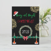 Moderne fröhliche und helle Weihnachten 2023 Spaß (Stehend Vorderseite)