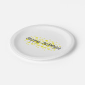 Moderne, fröhliche und lustige grafische "glücklic pappteller (Schrägansicht)