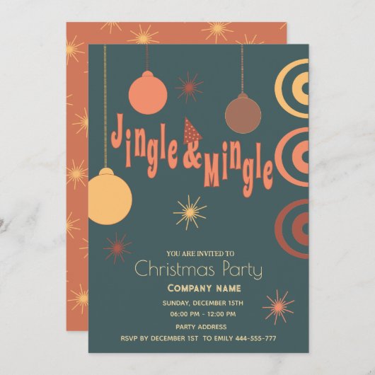 Moderne, fröhliche Unterhaltung mit Jingle und Min Einladung (Vorne/Hinten)