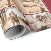 Moderne fröhliche Weihnachten 5 Fotos Collage Grid Geschenkpapier (Rolleneckpunkt)