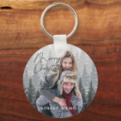 Moderne, fröhliche Weihnachts-Foto-Script Schlüsselanhänger (Vorderseite)