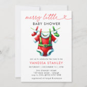 Moderne, fröhliche Weihnachtsdusche Einladung (Vorderseite)