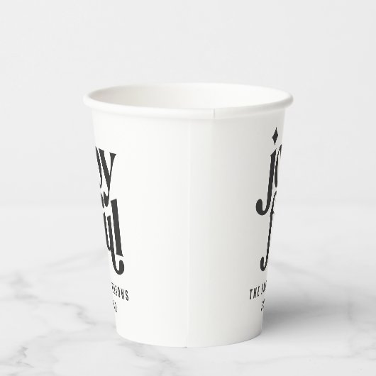 moderne fröhliche Weihnachtsfeier Pappbecher (Rechts)