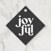 Moderne fröhliche Weihnachtstypografie in Schwarz Geschenkanhänger (Vorderseite)