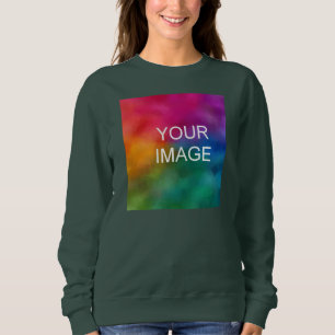 Moderne Front Print Womens Deep Forest Green Sweatshirt