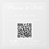 Moderne Frostglas-Optik QR-Code Branding Fensteraufkleber (Blatt)