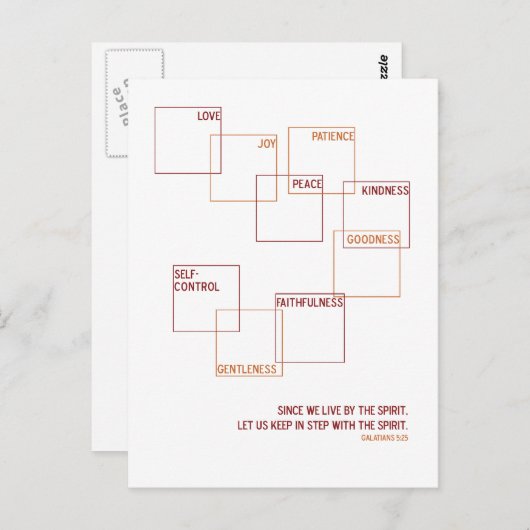 Moderne Früchte des Geistes-Designs Postkarte (Vorne/Hinten)