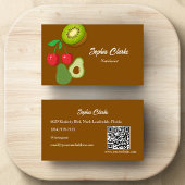 Moderne Früchte Erthy tone Nutritionist QR Code Visitenkarte
