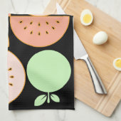 Moderne Früchte monogrammiert im skandinavischen M Geschirrtuch (Viertel Falte)