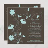 Moderne Frühjahr Floral Baby Dusche Einladung (Vorne/Hinten)