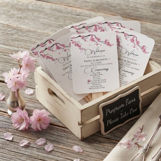 Moderne Frühlings-Wasserfarbe Kirsche Rosa Sakura Fächer