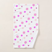 Moderne Frühlingsaqua Gefälle lila Flora Muster Badhandtuch Set (Handtuch)