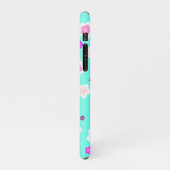 Moderne Frühlingsaqua Gefälle lila Flora Muster iPhone Hülle (Linke Seite)