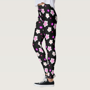 Moderne Frühlingsaqua Gefälle lila Flora Muster Leggings
