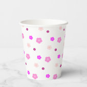 Moderne Frühlingsaqua Gefälle lila Flora Muster Pappbecher (Rückseite)
