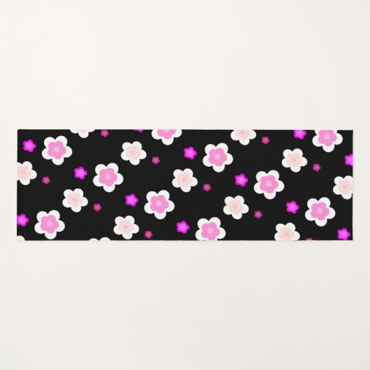 Moderne Frühlingsaqua Gefälle lila Flora Muster Yogamatte (Vorderseite (Horizontal))