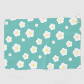 Moderne Frühlingsaqua gelbe Flora Muster Golfhandtuch (Horizontal)
