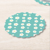 Moderne Frühlingsaqua gelbe Flora Muster Untersetzer (angewinkelt)