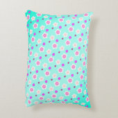 Moderne Frühlingsaqua lila Blumenmuster Dekokissen (Rückseite(Vertikal))