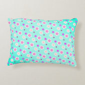 Moderne Frühlingsaqua lila Blumenmuster Dekokissen (Rückseite)