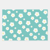 Moderne Frühlingsaqua lila Blumenmuster Geschenkpapier Set (Vorderseite 3)