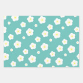 Moderne Frühlingsaqua lila Blumenmuster Geschenkpapier Set (Vorderseite 2)
