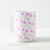 Moderne Frühlingsaqua lila Blumenmuster Kaffeetasse (Vorderseite Links)
