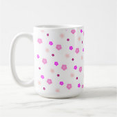 Moderne Frühlingsaqua lila Blumenmuster Kaffeetasse (Links)