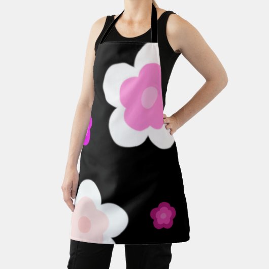 Moderne Frühlingsaqua lila Blumenmuster Schürze (InSitu)