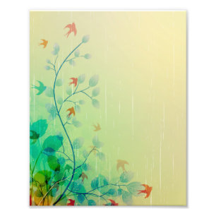 Moderne Frühlingsblumen Abstrakte Kunst Fotodruck