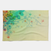 Moderne Frühlingsblumen Abstrakte Kunst Küchentuch (Horizontal)