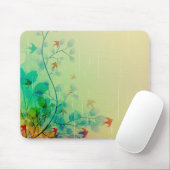 Moderne Frühlingsblumen Abstrakte Kunst Mousepad (Mit Mouse)