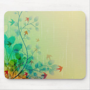Moderne Frühlingsblumen Abstrakte Kunst Mousepad