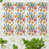 Moderne Frühlingsblumen Geschirrtuch (Gefaltet)