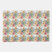 Moderne Frühlingsblumen Geschirrtuch (Horizontal)