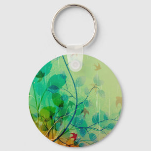 Moderne Frühlingsblumen-Hochzeit Schlüsselanhänger
