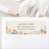 Moderne Frühlingsblumen-Rücksendeadresse (Insitu)